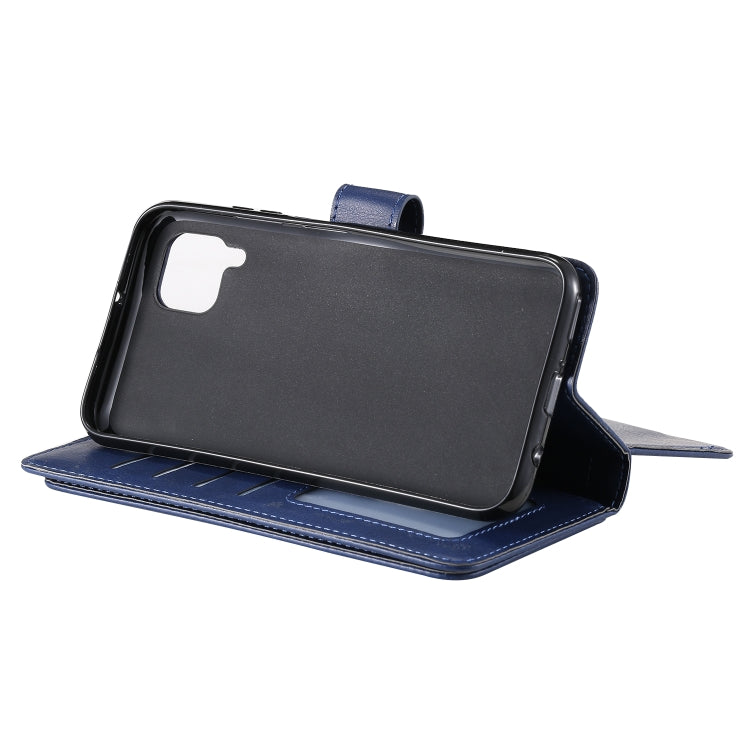 For Huawei P40 Lite Multifunctional Magnetic Copper Buckle Horizontal Flip Solid Color Leather Case with 10 Card Slots & Wallet & Holder & Photo Frame