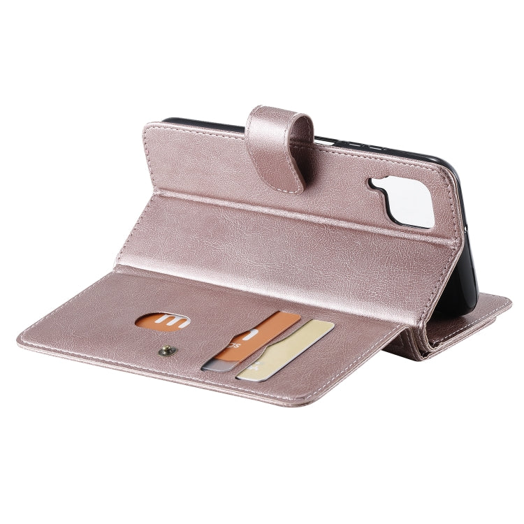 For Huawei P40 Lite Multifunctional Magnetic Copper Buckle Horizontal Flip Solid Color Leather Case with 10 Card Slots & Wallet & Holder & Photo Frame