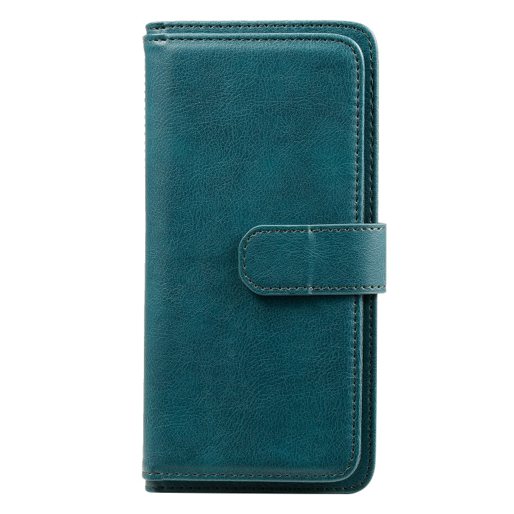 For Huawei P40 Lite E Multifunctional Magnetic Copper Buckle Horizontal Flip Solid Color Leather Case with 10 Card Slots & Wallet & Holder & Photo Frame