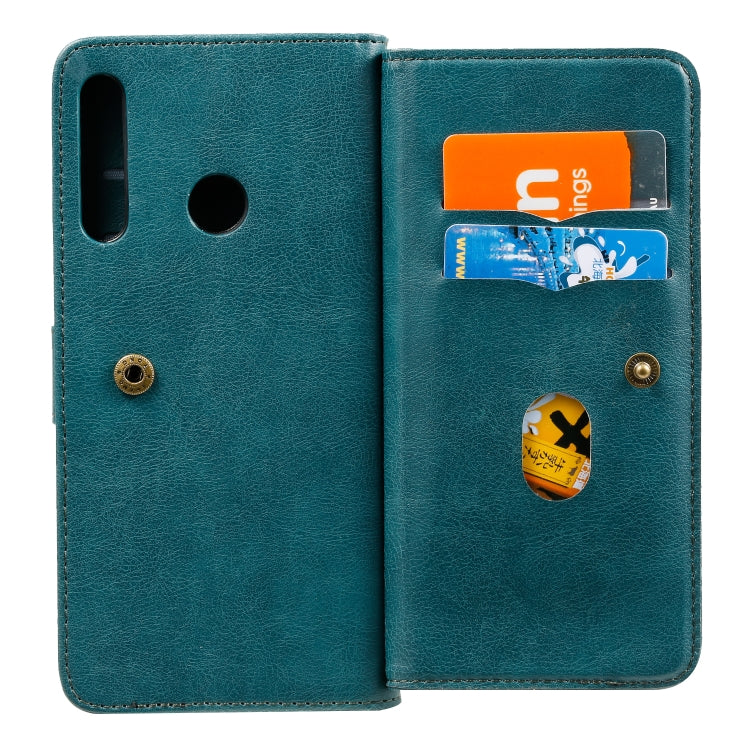 For Huawei P40 Lite E Multifunctional Magnetic Copper Buckle Horizontal Flip Solid Color Leather Case with 10 Card Slots & Wallet & Holder & Photo Frame