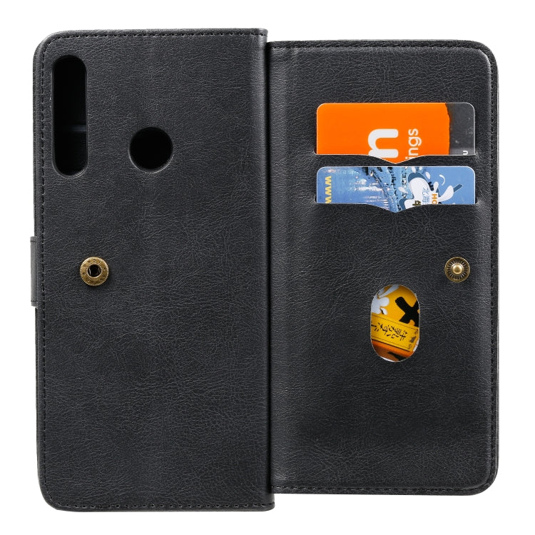 For Huawei P40 Lite E Multifunctional Magnetic Copper Buckle Horizontal Flip Solid Color Leather Case with 10 Card Slots & Wallet & Holder & Photo Frame