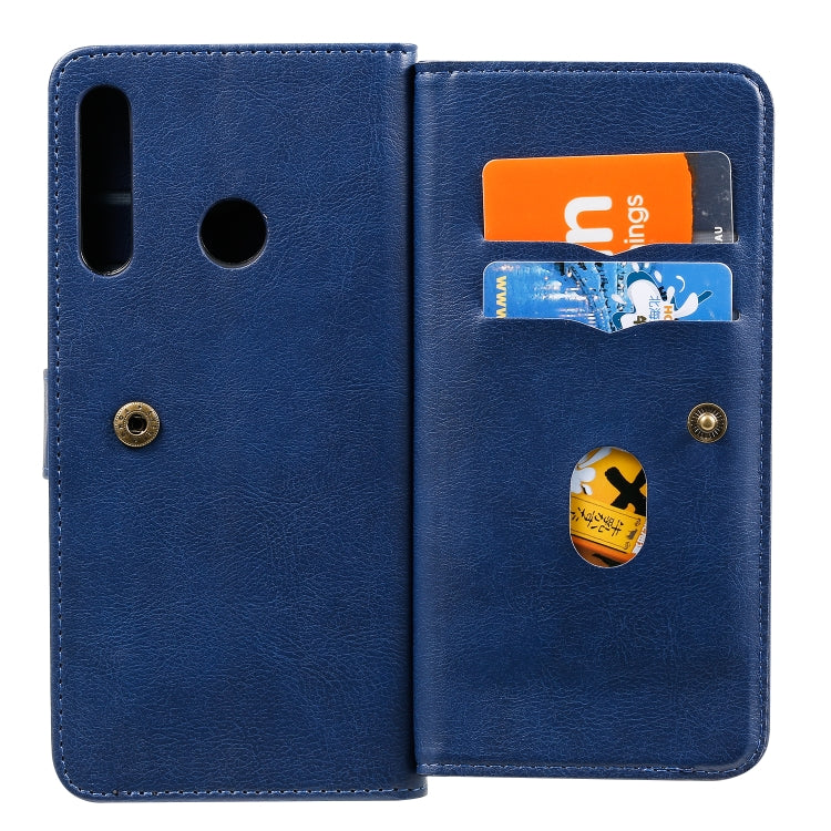 For Huawei P40 Lite E Multifunctional Magnetic Copper Buckle Horizontal Flip Solid Color Leather Case with 10 Card Slots & Wallet & Holder & Photo Frame