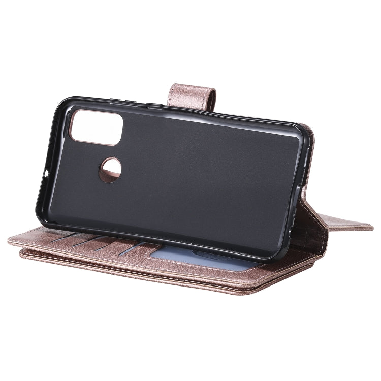 For Huawei P Smart(2020) Multifunctional Magnetic Copper Buckle Horizontal Flip Solid Color Leather Case with 10 Card Slots & Wallet & Holder & Photo Frame