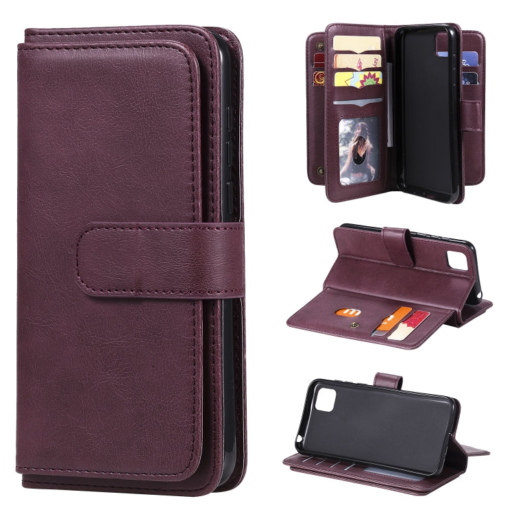 For Huawei Y5P / 9S Multifunctional Magnetic Copper Buckle Horizontal Flip Solid Color Leather Case with 10 Card Slots & Wallet & Holder & Photo Frame