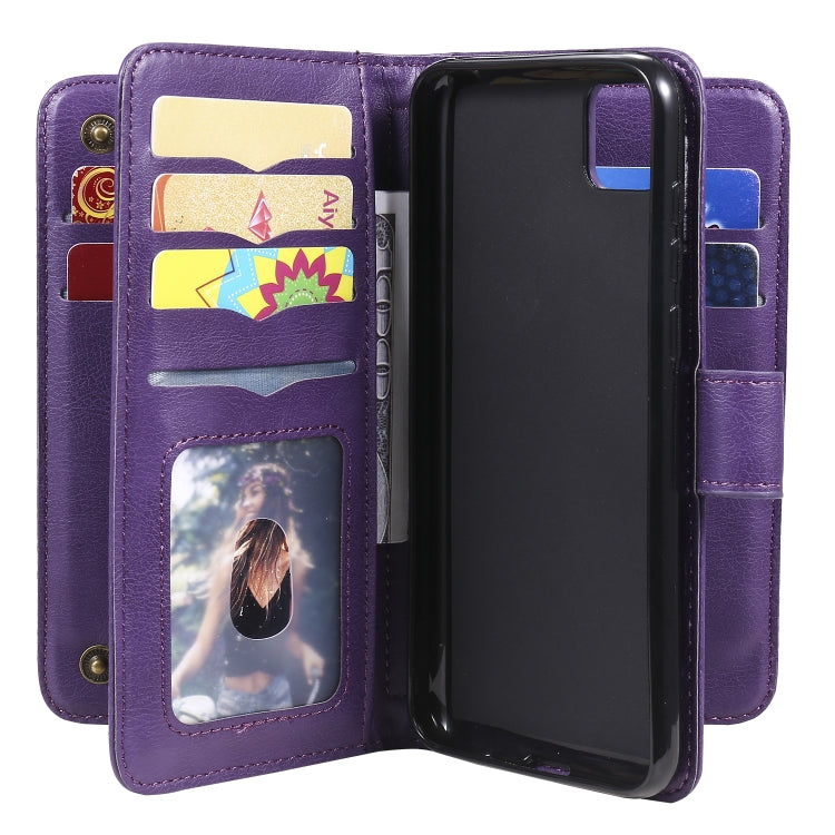 For Huawei Y5P / 9S Multifunctional Magnetic Copper Buckle Horizontal Flip Solid Color Leather Case with 10 Card Slots & Wallet & Holder & Photo Frame