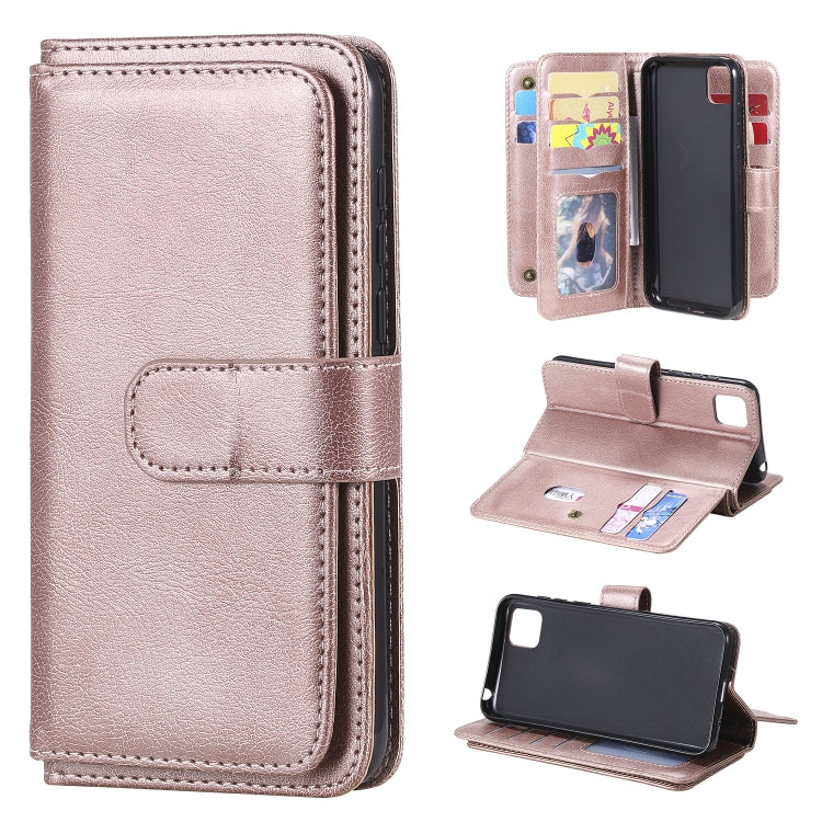 For Huawei Y5P / 9S Multifunctional Magnetic Copper Buckle Horizontal Flip Solid Color Leather Case with 10 Card Slots & Wallet & Holder & Photo Frame