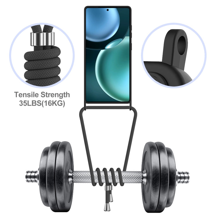For Samsung Galaxy S25 Ultra 5G Integrated Card Bag Solid Color Liquid Silicone Phone Case with Lanyard