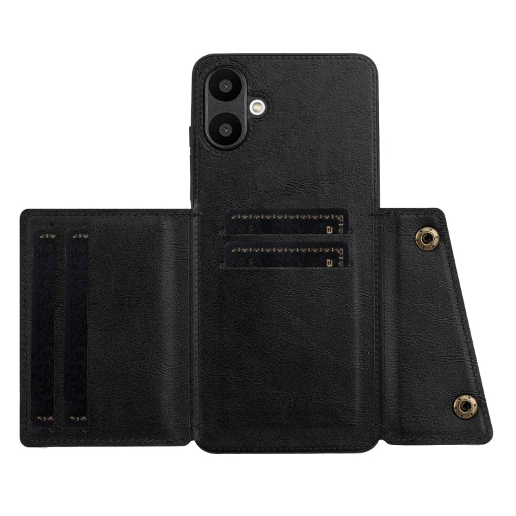 For Samsung Galaxy A06 4G Double Buckle Card Slots Magnetic Phone Case