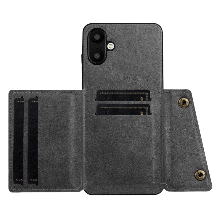 For Samsung Galaxy A06 4G Double Buckle Card Slots Magnetic Phone Case