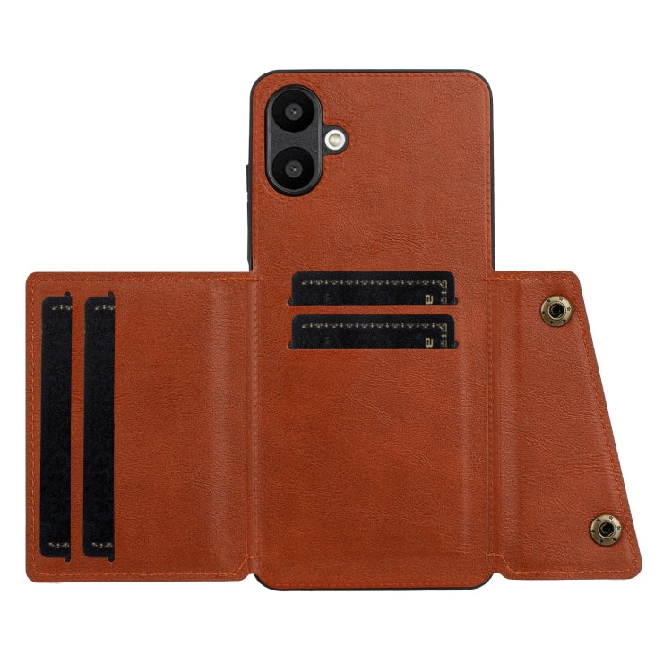 For Samsung Galaxy A06 4G Double Buckle Card Slots Magnetic Phone Case