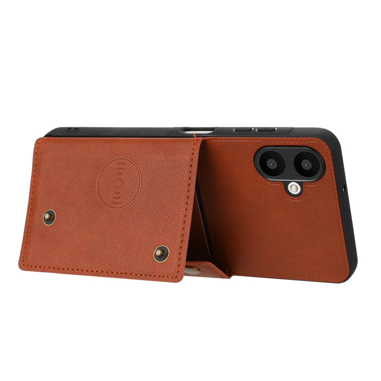 For Samsung Galaxy A06 4G Double Buckle Card Slots Magnetic Phone Case