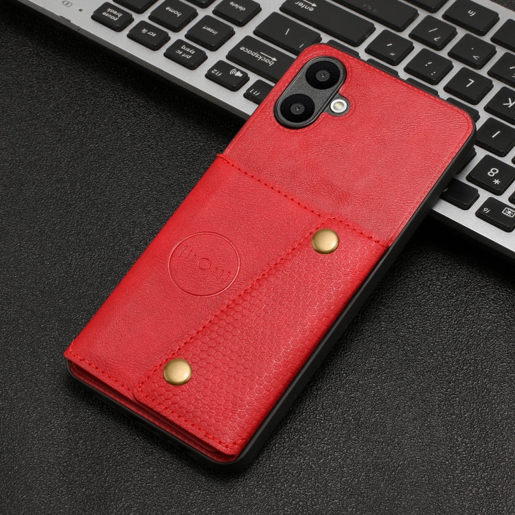 For Samsung Galaxy A06 4G Double Buckle Card Slots Magnetic Phone Case