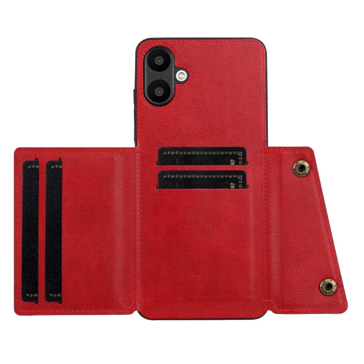 For Samsung Galaxy A06 4G Double Buckle Card Slots Magnetic Phone Case