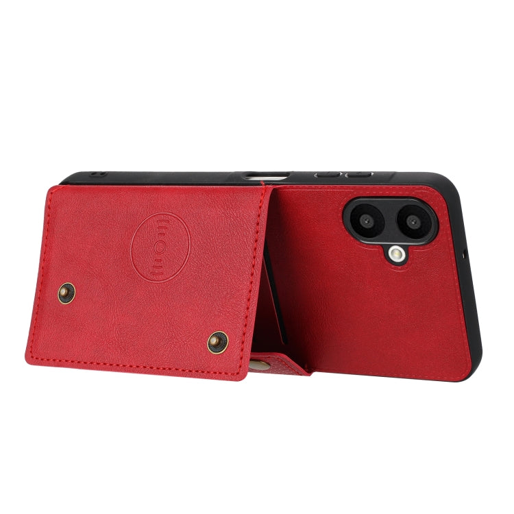For Samsung Galaxy A06 4G Double Buckle Card Slots Magnetic Phone Case