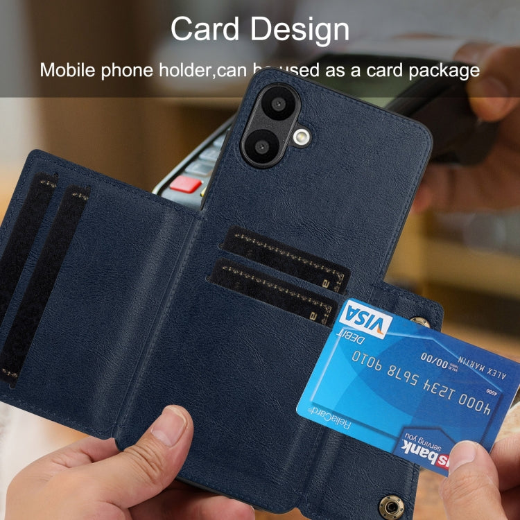 For Samsung Galaxy A06 4G Double Buckle Card Slots Magnetic Phone Case