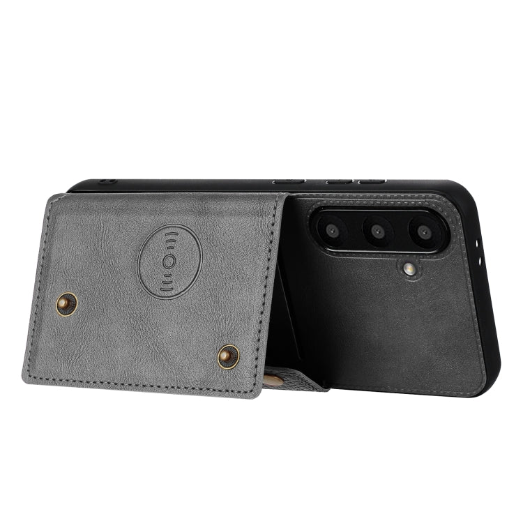For Samsung Galaxy A36 5G Double Buckle Card Slots Magnetic Phone Case