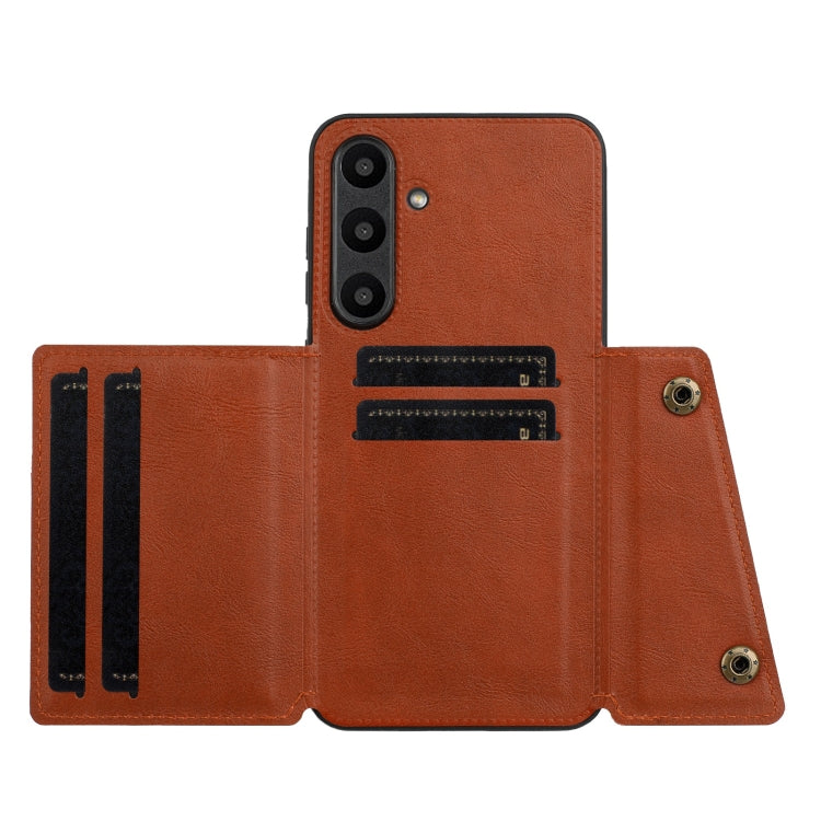 For Samsung Galaxy A36 5G Double Buckle Card Slots Magnetic Phone Case