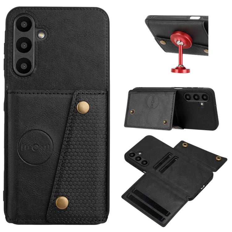 For Samsung Galaxy A57 5G Double Buckle Card Slots Magnetic Phone Case