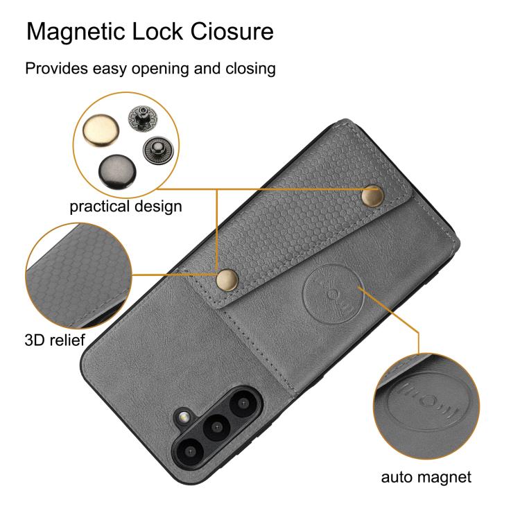 For Samsung Galaxy A37 5G Double Buckle Card Slots Magnetic Phone Case