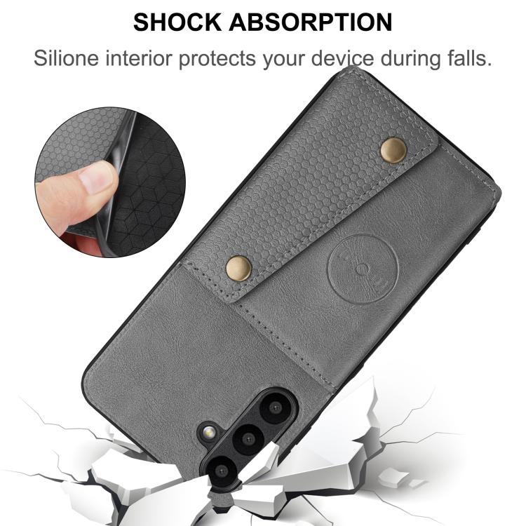 For Samsung Galaxy A37 5G Double Buckle Card Slots Magnetic Phone Case