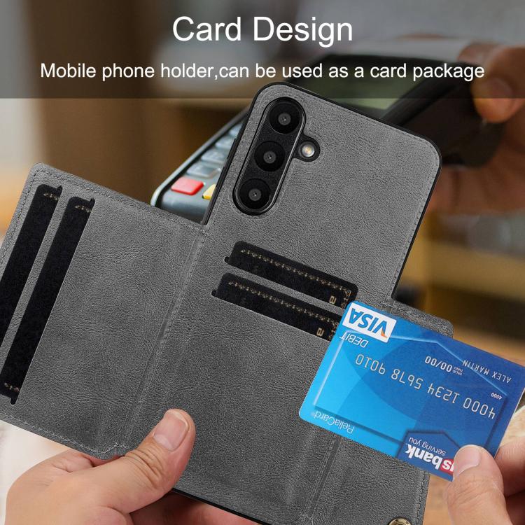 For Galaxy A27 5G Double Buckle Card Slots Magnetic Phone Case