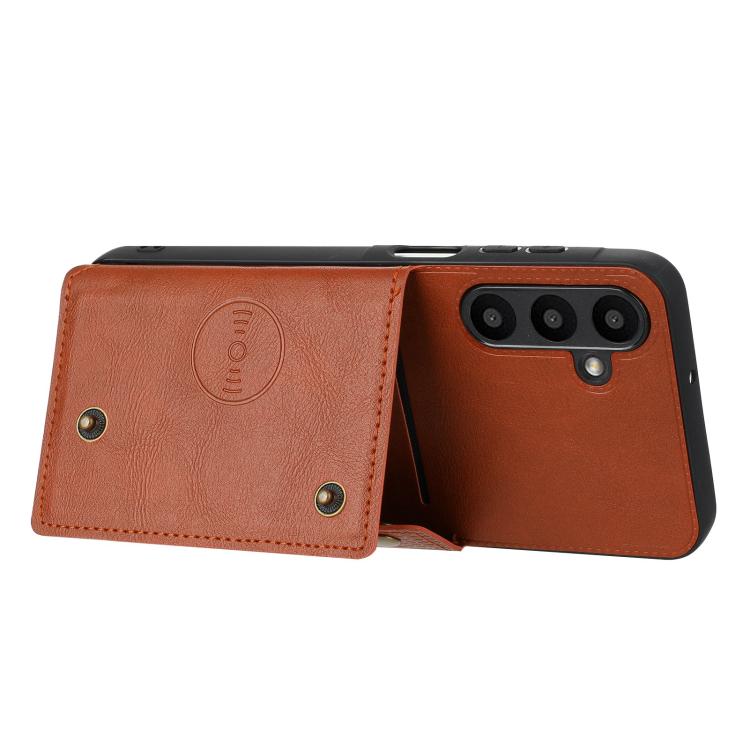 For Galaxy A27 5G Double Buckle Card Slots Magnetic Phone Case