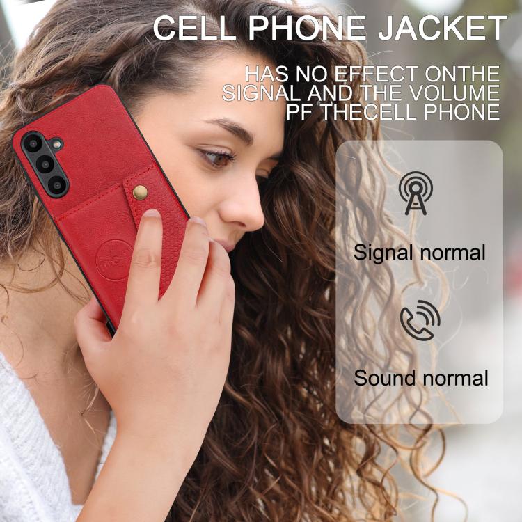 For Galaxy A27 5G Double Buckle Card Slots Magnetic Phone Case