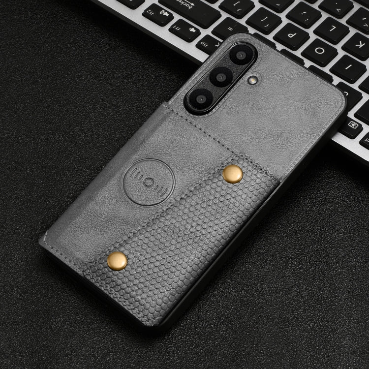 For Samsung Galaxy S24 FE 5G Double Buckle Card Slots Magnetic Phone Case