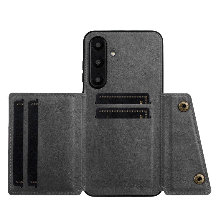 For Samsung Galaxy S24 FE 5G Double Buckle Card Slots Magnetic Phone Case