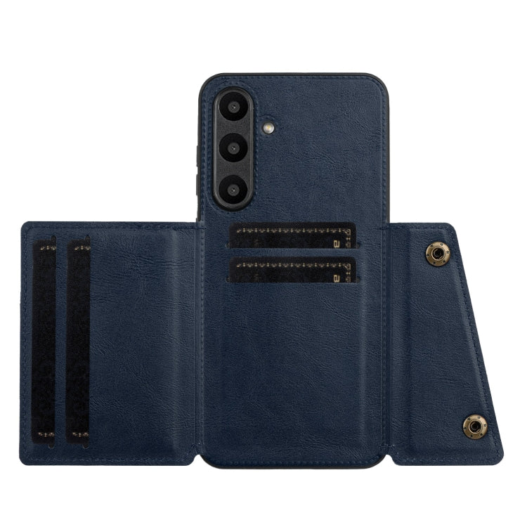 For Samsung Galaxy S24 FE 5G Double Buckle Card Slots Magnetic Phone Case