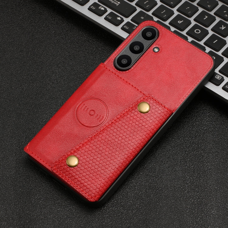 For Samsung Galaxy S24 FE 5G Double Buckle Card Slots Magnetic Phone Case