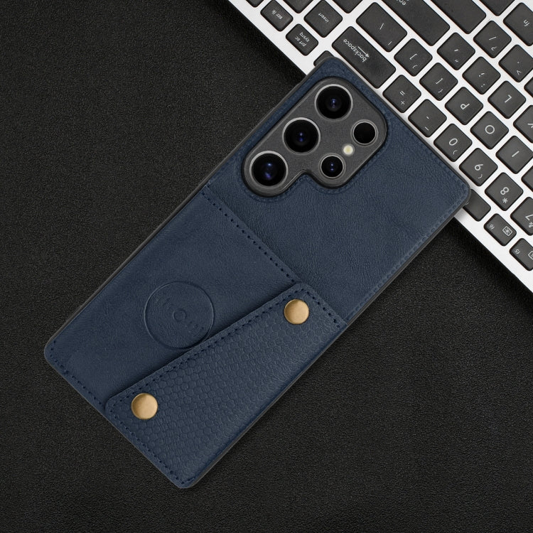 For Samsung Galaxy S25 Ultra 5G Double Buckle Card Slots Magnetic Phone Case