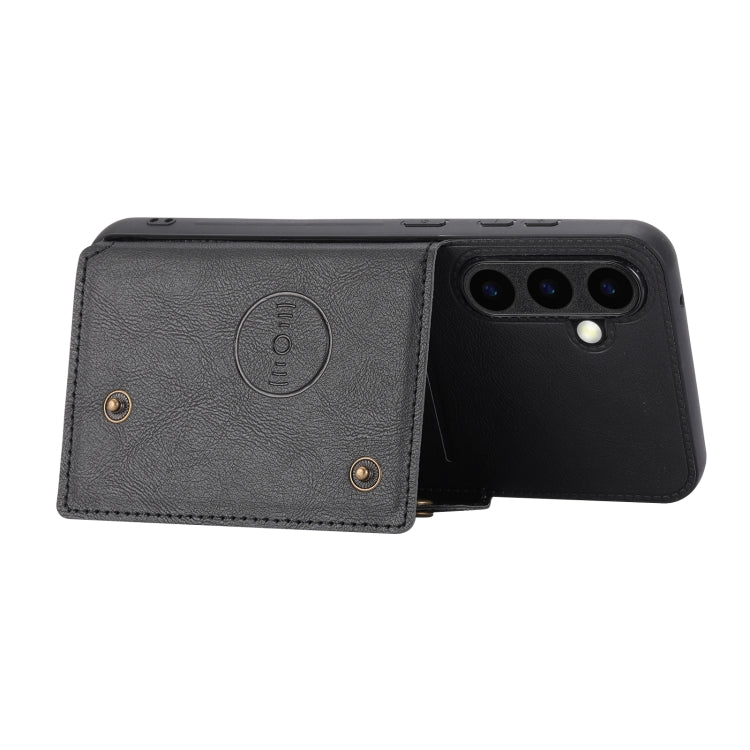 For Samsung Galaxy S25+ 5G Double Buckle Card Slots Magnetic Phone Case