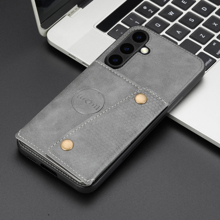 For Samsung Galaxy S25+ 5G Double Buckle Card Slots Magnetic Phone Case