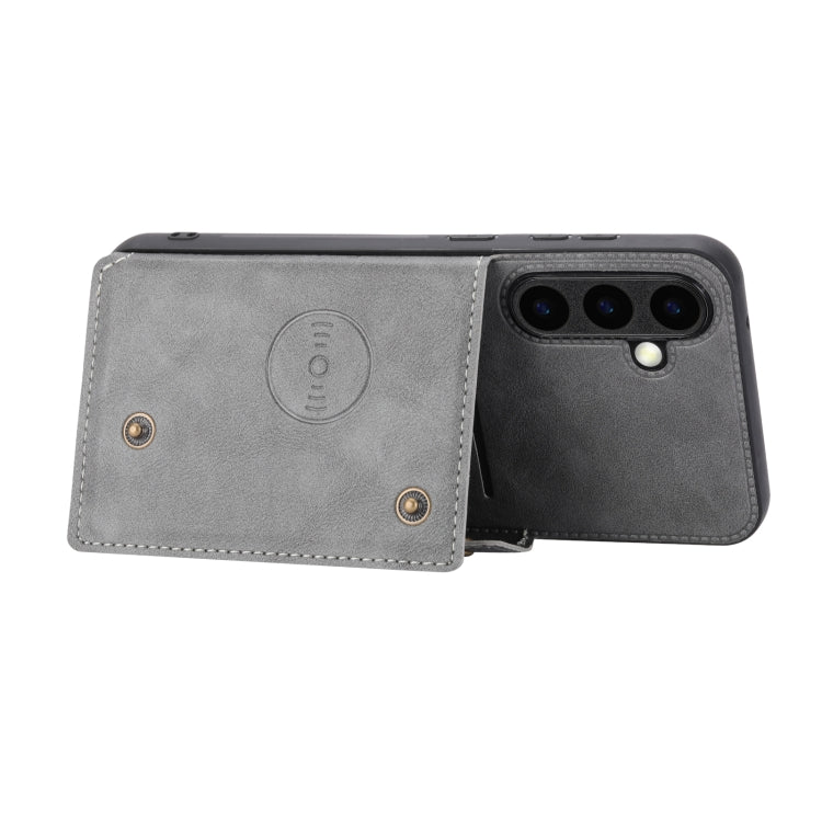 For Samsung Galaxy S25+ 5G Double Buckle Card Slots Magnetic Phone Case