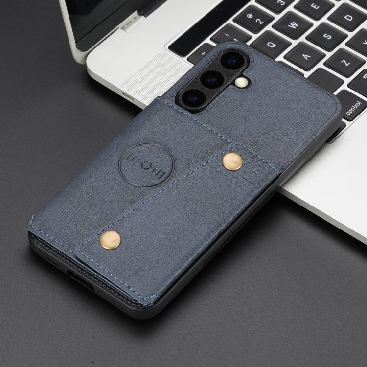 For Samsung Galaxy S25+ 5G Double Buckle Card Slots Magnetic Phone Case