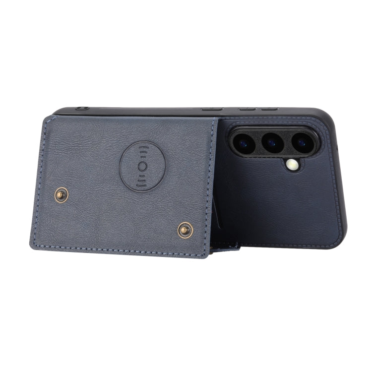 For Samsung Galaxy S25+ 5G Double Buckle Card Slots Magnetic Phone Case
