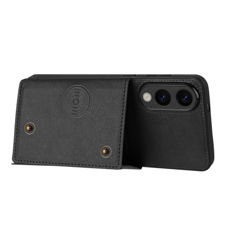 For Samsung Galaxy S25 Edge 5G Double Buckle Card Slots Magnetic Phone Case