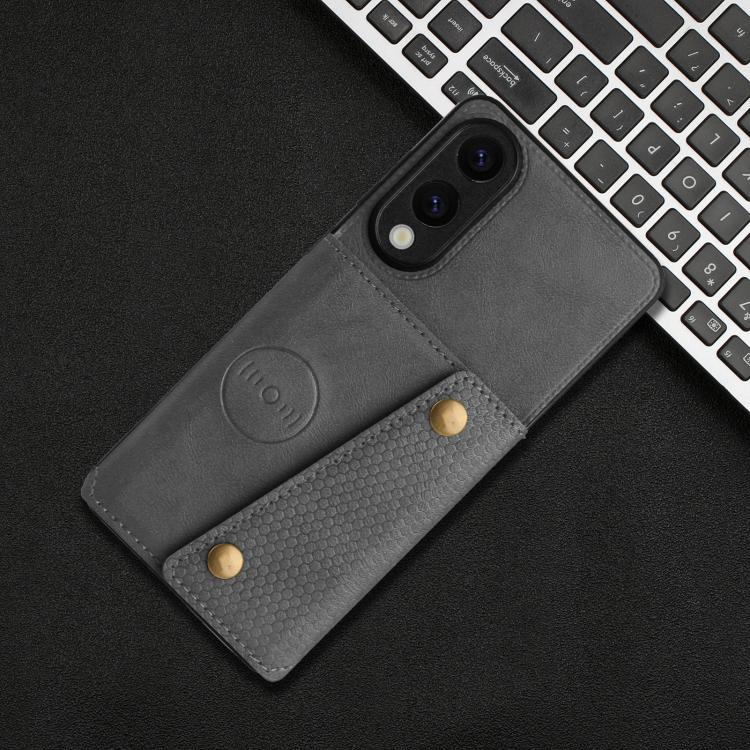 For Samsung Galaxy S25 Edge 5G Double Buckle Card Slots Magnetic Phone Case