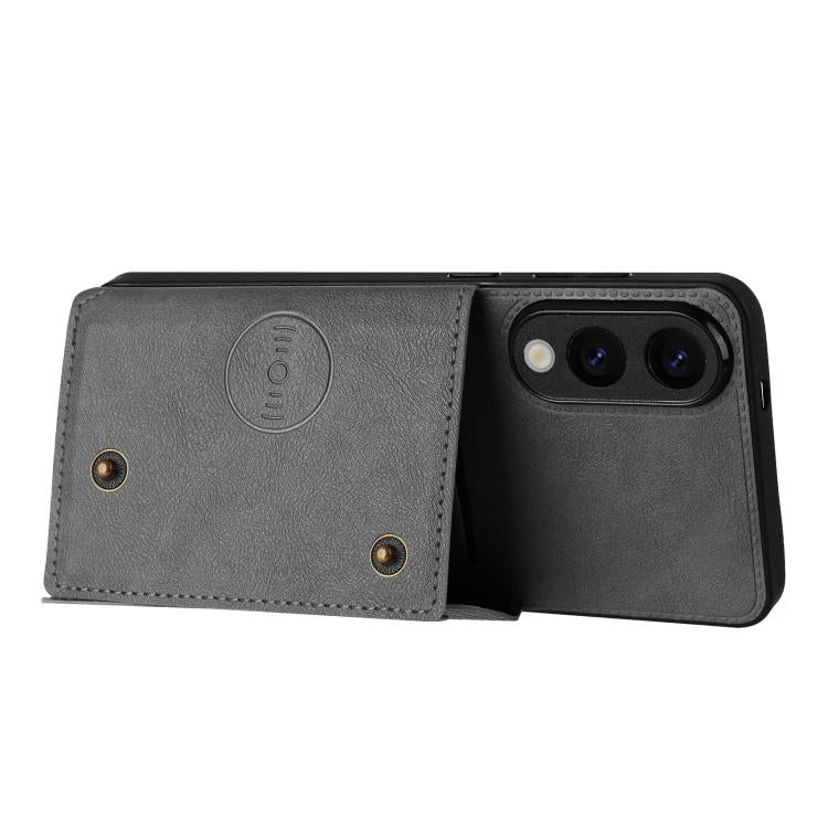 For Samsung Galaxy S25 Edge 5G Double Buckle Card Slots Magnetic Phone Case