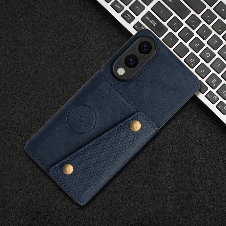 For Samsung Galaxy S25 Edge 5G Double Buckle Card Slots Magnetic Phone Case