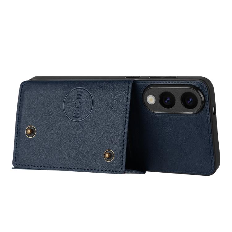 For Samsung Galaxy S25 Edge 5G Double Buckle Card Slots Magnetic Phone Case