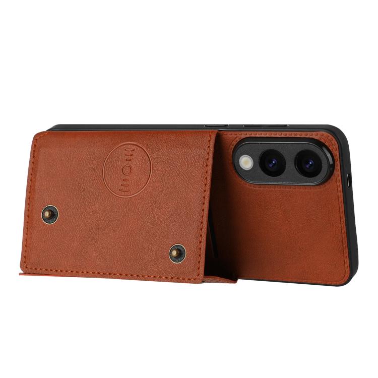 For Samsung Galaxy S25 Edge 5G Double Buckle Card Slots Magnetic Phone Case