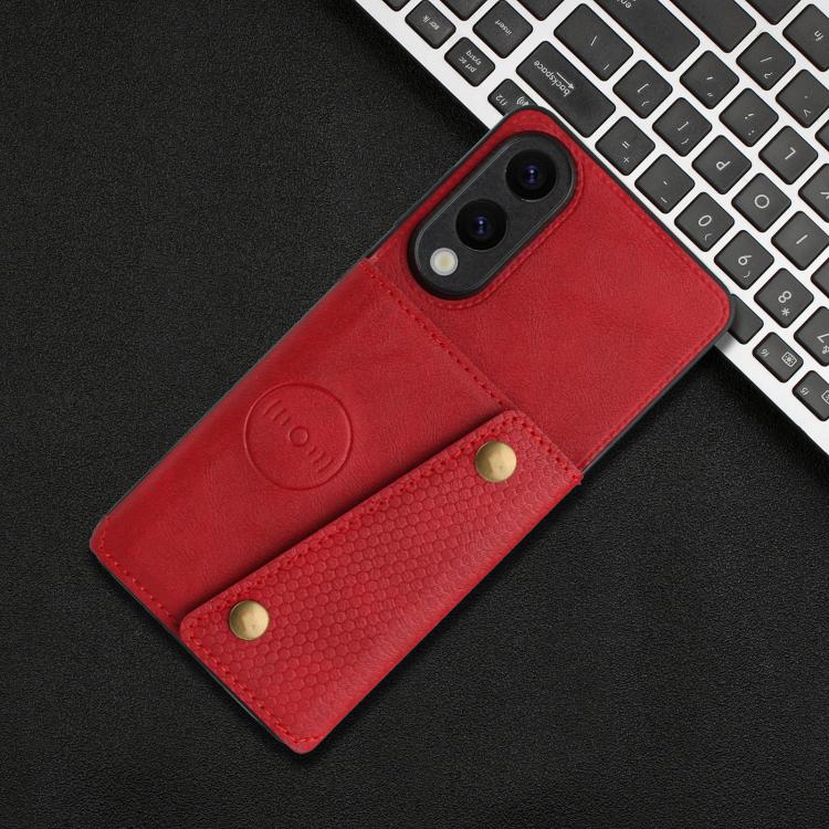 For Samsung Galaxy S25 Edge 5G Double Buckle Card Slots Magnetic Phone Case
