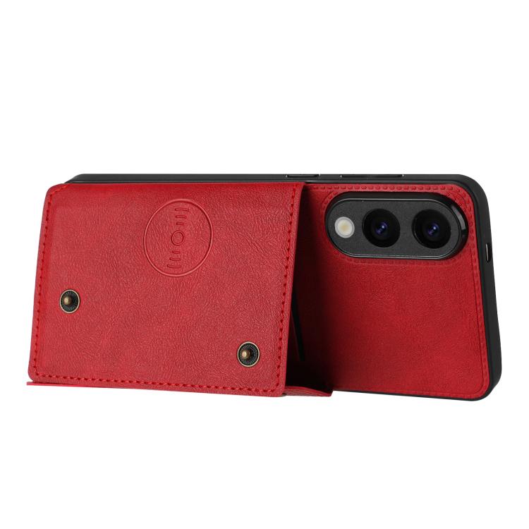 For Samsung Galaxy S25 Edge 5G Double Buckle Card Slots Magnetic Phone Case