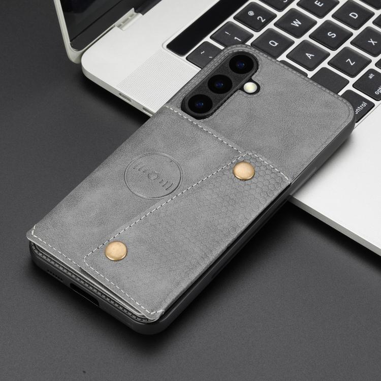 For Samsung Galaxy S25 FE 5G Double Buckle Card Slots Magnetic Phone Case
