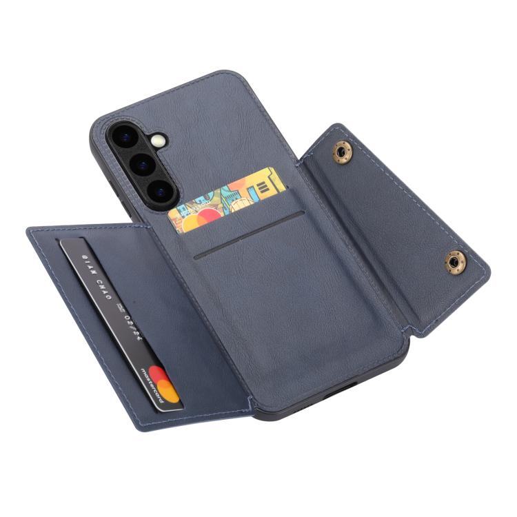 For Samsung Galaxy S25 FE 5G Double Buckle Card Slots Magnetic Phone Case