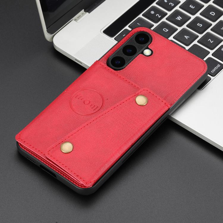 For Samsung Galaxy S25 FE 5G Double Buckle Card Slots Magnetic Phone Case