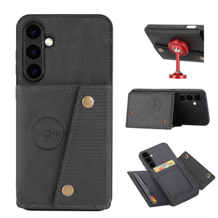 For Samsung Galaxy S26 5G Double Buckle Card Slots Magnetic Phone Case