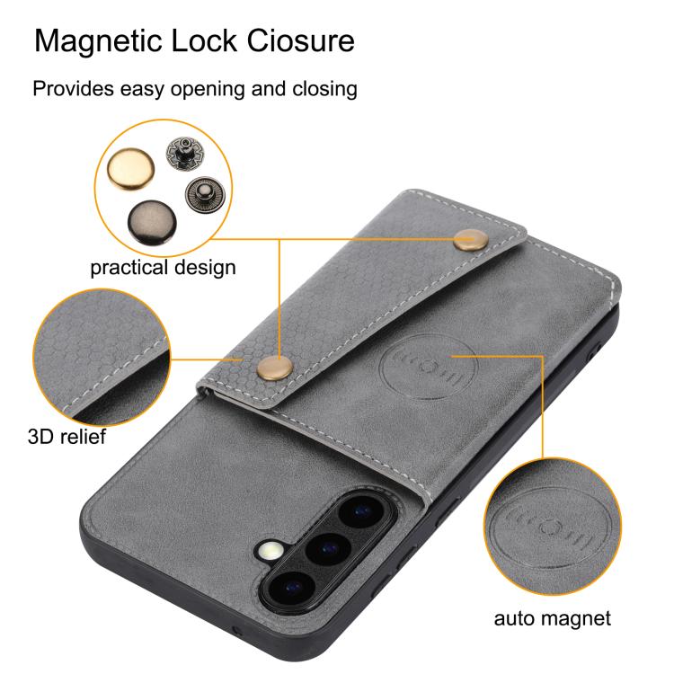 For Samsung Galaxy S26 5G Double Buckle Card Slots Magnetic Phone Case